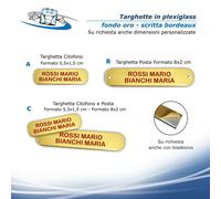 Targhette citofono posta plexiglass incise personalizzate con angoli arrotondati