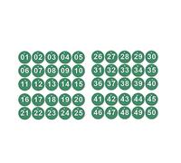 Targhette con numeri di tabella, targhette identificative, etichette con numeri identificativi e targhette con incisione senza portachiavi per armadietti per hotel (numero verde 1-50)