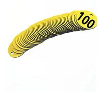 Targhette con numeri di tabella, targhette identificative, etichette con numeri identificativi e targhette con incisione senza portachiavi per armadietti per hotel supermercati (numero giallo 51-100)