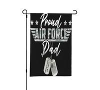 Targhette da giardino con scritta "Proud Air Force Dad", piccole bandiere bifacciali per cortile, adatte per esterni o per decorazioni da giardino, patio, 18x12 pollici
