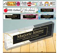 Targhette da Scrivania per Ufficio Targhe Personalizzate per Scrivania Decorazioni per Scrivania da Ufficio in Vetro Acrilico Trasparente per Donne o Uomini,8 "x 2,5"