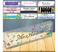 Targhette da Scrivania per Ufficio Targhe Personalizzate per Scrivania Decorazioni per Scrivania da Ufficio in Vetro Acrilico Trasparente per Donne o Uomini,8 "x 2,5"