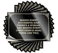 Targhette decorative per bar da esterni, autoadesive, laminate, con scritta "Behind Every Successful Man,There's A Woman.and Behind Every Unsuccessful for Forest Wall", cartelli da bar per grotta uomo