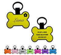 Targhette identificative in silicone per cani, incisione silenziosa personalizzata con il nome dell'animale domestico, disegni e motivi di ossa carine per animali domestici