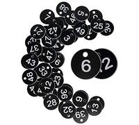 Targhette in plastica con numeri identificativi incisi, etichette identificative senza portachiavi, 1-200, nero