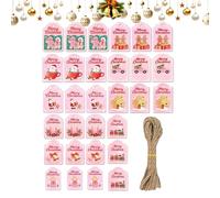 Targhette Natalizie con Nome,30 Pezzi Ornamenti Di Cartoncino | Cartellini Di Legno Con Cordino E Fori - Per Feste, Compleanni, Halloween, Favori per Feste, Decorazioni, Famiglia, Lettere di Ringrazia