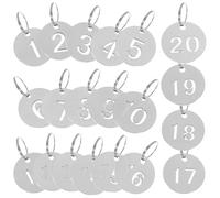 Targhette Numerate Rotonde 20 Pezzi in Acciaio Inox Argento
