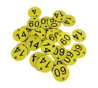 Targhette numerate rotonde incise, Etichette con numero ID ABS da 100 pezzi 1-100 Multicolor 3,5 cm for armadietto for alveare Palestra dell'hotel(Yellow)