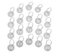 Targhette numeriche in acciaio inossidabile | Argento, for armadietti, chiavi, targhette for cordino(1 100)