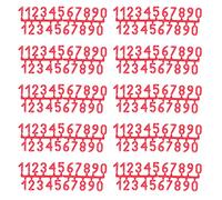 Targhette numeriche in plastica Segni numerici durevoli di grandi dimensioni per marcatura di alveari Ufficio Camera Appartamento Rosso 22,2x7,5 cm 10 set