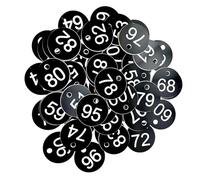 Targhette numeriche in plastica Targhette numeriche in ABS con foro 1-100 Multicolore, diametro 3,5 cm, confezione da 100(Black)