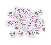 Targhette numeriche rotonde in plastica, Etichette con numeri in plastica da 100 pezzi 1-100 Anello rotondo inciso multicolore(White Red)