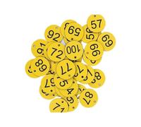 Targhette numeriche rotonde in plastica, Targhetta Alveare Rotonda Numerata da 1 a 100 con Foro Multicolor Diametro 3,5 cm 100 Pz(Unique Colour)