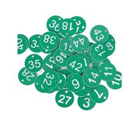 Targhette numeriche rotonde in plastica, Targhetta Alveare Rotonda Numerata da 1 a 100 con Foro Multicolor Diametro 3,5 cm 100 Pz(Grün)