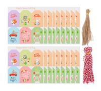 Targhette Pasquali da Appendere Coniglietto, Carta e Cordino | Decorative Etichette per Sacchetti, Tema Primavera, per Dolci e Bomboniere, Set Leggero Cordino
