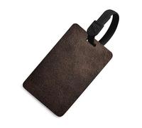 Targhette per bagagli in pelle marrone scuro con struttura piatta per bagagli da viaggio