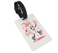 Targhette per bagagli, in stile retrò, con scritta "Happy Cup", ideali per viaggi, crociere, zaini e borse