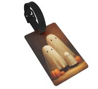 Targhette per bagagli, motivo: famiglia di simpatici fantasmi e zucche, ideali per viaggi e zaini da crociera