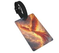 Targhette per bagagli, motivo: uccellino che nasce dalle ceneri mitiche, etichette identificative per valigie, ideali per viaggi, crociere, zaini e borse