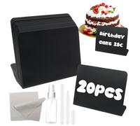 Targhette per i prezzi, piccole lavagne da scrivere, 20 pezzi, mini lavagnetta a buffet, 75 x 100 mm, per matrimoni, feste, a forma di L