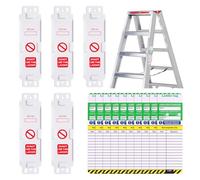 Targhette per scala, 5 supporti e 10 inserti per etichette di ispezione della scala, impermeabili, kit di registrazione di ispezione per tutti i tipi di scale e piattaforme, gradini proteggono la