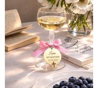 Targhette personalizzate in acrilico a specchio personalizzato con nome rotondo a croce per bomboniere Mi Bautizo Tag per battesimo Baby Show Dio benedica battesimo celebrazione religiosa