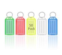 Targhette Portachiavi 50 Pezzi in 5 Colori, Etichette Scrivibili Con Portachiavi Per Porta, USB, Bagagli, Animali Domestici