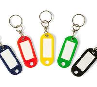 Targhette Portachiavi in Pvc 5 Colori Assortiti con Givolare e Anello Cf 200Pz cod 601