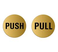 Targhette Push Pull Set di 2 Targa Ø 75 mm color oro auto-adhesiva