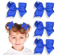 Targonix Royal Blue Accessori Per Capelli 4 Pz Capelli Bow Clips Nastro Mollette Con Bolla Bow Design Per Le Donne Ragazze Scuola Styling