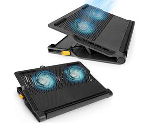 Targus AWE81EU Supporto Sistema di Raffreddamento per Notebook PC Portatile 17", 4 Porte Hub USB 2.0, Nero/Grigio