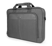 Targus Borsa classica sottile per computer portatile da 15-16 pollici, grigia, valigetta ergonomica e borsa messenger, spaziosa borsa imbottita in schiuma per laptop da 16 pollici e sotto (TCT027US)