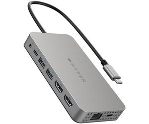 TARGUS DUEL HDMI 10-IN1 Docking Station Universale per Laptop 4x USB 3.2 / 2x HDMI Dual Display 4K Acciaio Inossidabile + Power Delivery 100W