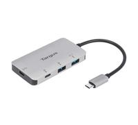 Targus - Hub multi-porta USB-C con 2 porte USB-A e 2 porte USB-C con pass-passante da 100 W, grigio (ACH228EU)
