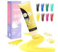 Taricor 75ml Kit Impronte Neonato, kit impronta cane Con Attacco Spugna, Inchiostro Impronta Neonato per Regalo Battesimo Bimbo, Artigianato Familiare, Regalo di Natale (Giallo da 75ml)