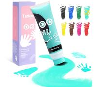 Taricor 75ml Kit Impronte Neonato, kit impronta cane Con Attacco Spugna, Inchiostro Impronta Neonato per Regalo Battesimo Bimbo, Artigianato Familiare, Regalo di Natale (Verde Menta da 75ml)