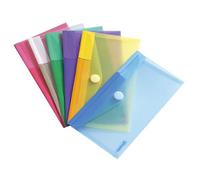 Tarifold Buste PP 25x13,5 cm con bottone in velcro - colori assortiti - 6 pezzi