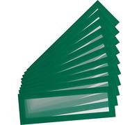 Tarifold Es 195205 - Confezione da 10 cornici magnetiche porta titoli A5/A4 - per etichette (55 altezza x 210 mm lunghezza) - Magneti Pro per lavagne magnetiche, colore: verde