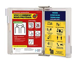 Tarifold Fr 414562 - Espositore da parete in acciaio inox antimicrobico Sterifold, 10 buste girevoli A4, porta documenti, colore: Bianco