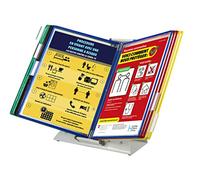 Tarifold Fr 434129 - Espositore da tavolo con leggio "Antimicrobio" Sterifold con 10 tasche A4 per visualizzare e presentare documenti, con cornici colori assortiti