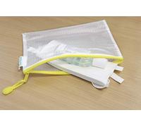 Tarifold Fr 509024 - Lotto di 8 buste in plastica A5 con cerniera, chiusura lampo, per documenti, cartelle trasparenti, per ufficio, viaggio, scuola, casa, colore giallo