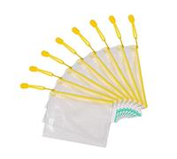 Tarifold Fr 509064 - Lotto di 8 buste in plastica, formato A6, con cerniera, per documenti, cartelle trasparenti, per ufficio, viaggio, scuola, casa, colore giallo