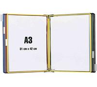 Tarifold Mobile da parete formato A3 con 10 tasche, colore: nero