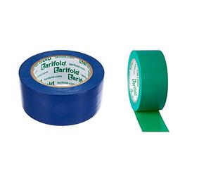 TARIFOLD - Nastro adesivo per pavimento, segnaletica di sicurezza, colore: blu, rotolo 50 mm x 33 m, 50 mm x 33 m & Nastro adesivo per pavimento, segnalazione, sicurezza, colore verde
