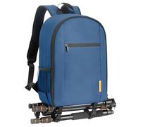 TARION Borsa per fotocamera Fotografia: Zaino per fotocamera DSLR con parapioggia impermeabile, scomparto per laptop, borsa per foto per donne e uomini, fotografi DSLR SLR Mirrorless, treppiede blu