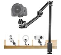 TARION Treppiede da tavolo regolabile con treppiede da tavolo con staffa a braccio articolato per fotocamera con adattatore a vite da 3/8"a 1/4" (L)