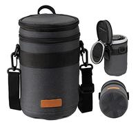 TARION Pro - Custodia rigida imbottita per obiettivo della fotocamera, con tracolla per DSLR SLR Lens Professionale e antiurto, custodia per il trasporto, misura XL, 9,4 x 17,5 cm, colore: Nero