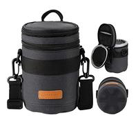 TARION Pro - Custodia rigida imbottita per obiettivo della fotocamera, con tracolla per reflex reflex reflex professionale, antiurto, custodia per il trasporto, colore: nero, misura L 9,4 x 13,5 cm