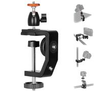 TARION Super morsetto con testa a sfera: C-morsetto treppiede per fotocamere DSLR, in lega di alluminio con vite da 1/4 pollici e mini testa a sfera per fotografia, videografia(TR-C)