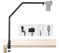 TARION Supporto per Fotocamera da Tavolo con Supporto da Tavolo con Viti da 1/4" per telecamere con Luce anulare Supporto da Tavolo a Forma di L Supporto con Clip per Video in live streaming (TKB01)